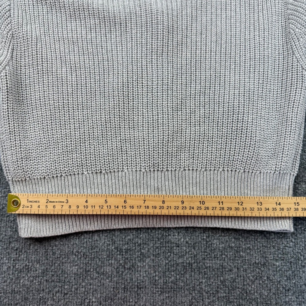 J.Crew Cotton Cashmere Blend Cropped V-Neck Cardigan Sweater Gray L - Picture 9 of 10